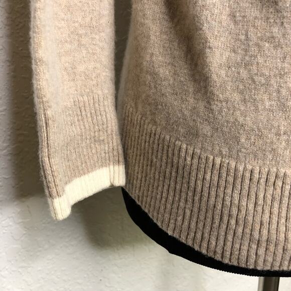 Summersalt tan cream trim hooded merino wool cashmere sweater Extra Small XS - Picture 4 of 14